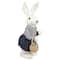 19" Navy Blue Standing Girl Bunny with Basket Easter Figure